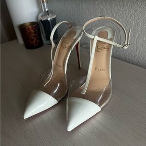 Christian Louboutin Nosy 100mm White Pumps